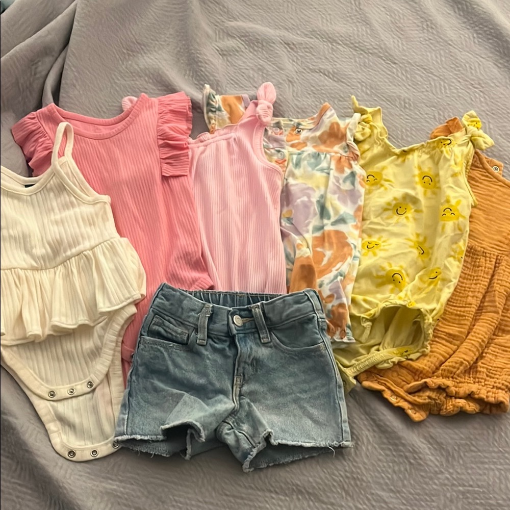 Baby Girl Colorful Sleeveless Top/One Piece Sets